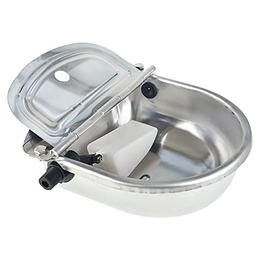 AISENPARTS Fregadero Cuenco de Acero Inoxidable Bebedero Agua Válvula de Flotador automática Cubo Granja de Animales Ganadería Suministros para Ganado Perro Caballo Pollo Cover
