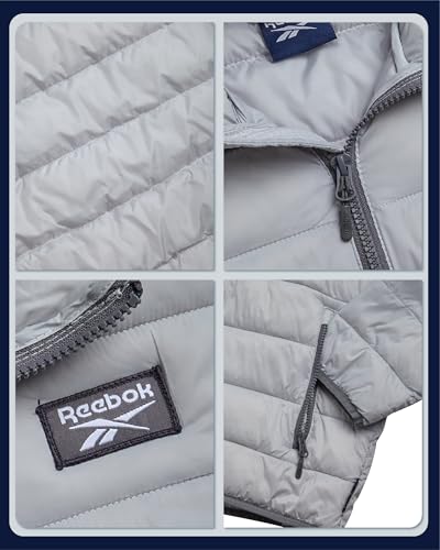 Image of Reebok Boys Winter Coat - Lightweight Insulated Puffer Jacket - Wind & Water Resistant Quilted Hooded Winter Jacket for Boys