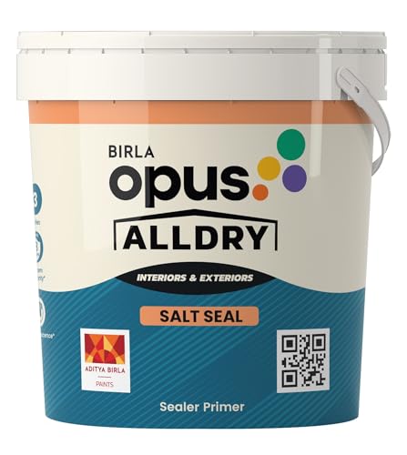 Image of Birla Opus Alldry Salt Seal Waterproof Primer (1L)-Anti-Efflorescence, Prevents the Emergence of Salts On the Surface-Conceals Imperfections Flawlessly-For Exterior, Interior Walls