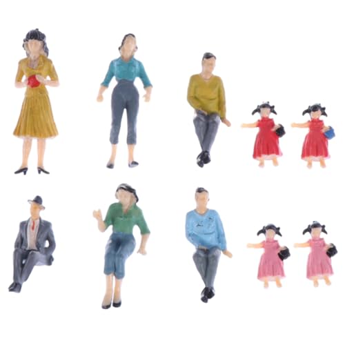 Alipis 10 pezzi Miniature Figure Dipinte per Modellismo Architettonico Persone in Plastica Stili e Colori Casuali per Layout Treno e Diorami Colore Casuale Colore Casuale