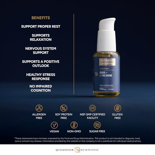 Quicksilver Scientific Liposomal GABA + L Theanine - Calm, Stress Response & Brain Support - Bioavailable GABA Supplement with L Theanine 100mg (1.7oz/50ml) - Image 5