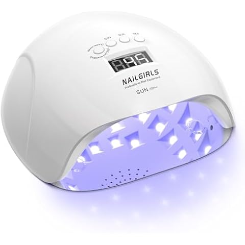 NAILGIRLS UV LED Nail Lamp, 150W Fast Curing UV Light for Gel Nail, Professional UV Nail Lamp 4 Timer Setting with Automatic Sensor, Nail Dryer with 36pcs Lamp Beads for Home, Salon, White Cover