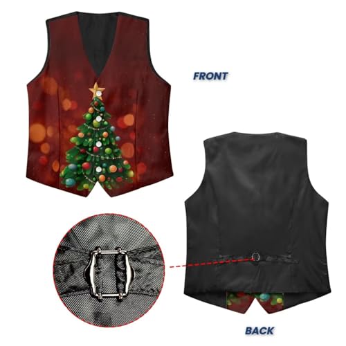 TOADDITDO Hunting Camo Tree Print Men's Casual Plus Size Vest Dress Vest for Men Wedding Slim Fit Waistcoat Jacket Tank Top 5