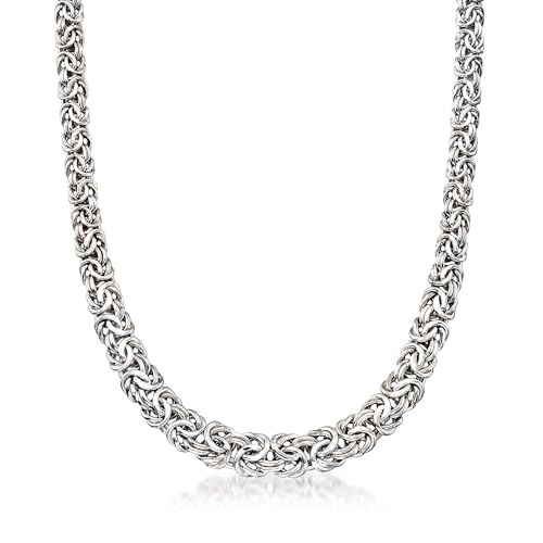 Ross-Simons Sterling Silver Graduated Byzantine Necklace