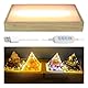 cimsfcor LED-Display-Basis aus Holz, verstellbare flache Kristall-Licht-Display-Basis, rechteckige LED-Lichtbasis für 3D-Kristallglas-Kunstlicht (gelb-1 Stück)