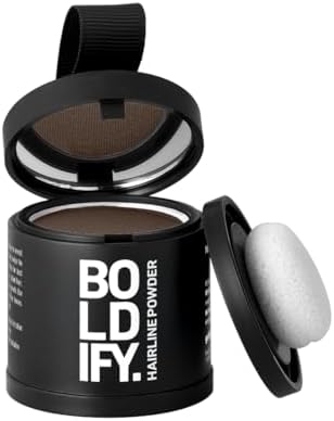 Boldify Hairline Powder, Root Touch Up Hair Color Medium Brown 10g