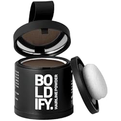BOLDIFY Hairline Powder (LARGE, 10g) - Water-Resistant Root Touch Up Hair Color for Gray Coverage - 24-Hour Stain-Proof, Mess-Free Hair Powder for Thinning Hair - Medium Brown