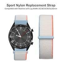 WOCCI 18mm Verstellbares Nylon Uhrenarmband, Sport Loop Armband mit Schnellverschluss (Weiß) – Ansicht 8