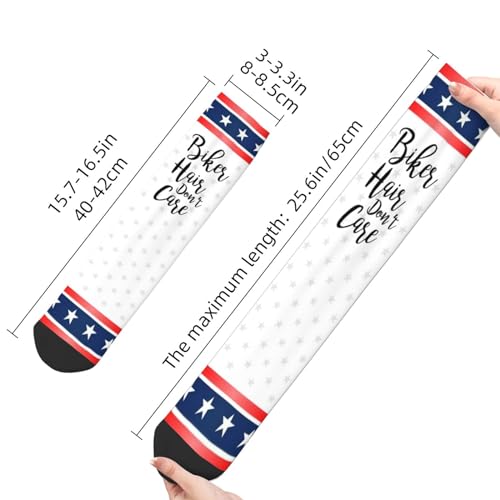 PAUPPY Biker Hair Don稚 Care Gifts For Men Gifts Knee Socks for Women Long Tube Striped Socks Athletic Socks for Girls Youth3