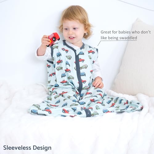 Image of LollyBanks Sleep Sack, 100% Cotton Neutral Baby Sacks, 0.5 TOG Sleep Sacks Lightweight with 2-Way Zipper
