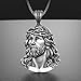 925 Sterling Silver Crown of Thorn Jesus Head Necklace Jesus Head Pendant with Box Chain Head Face Christian Jewelry Jesus Piece Chain Jesus Pendant Necklace Religious Jewelry Face Charm for Women and Men