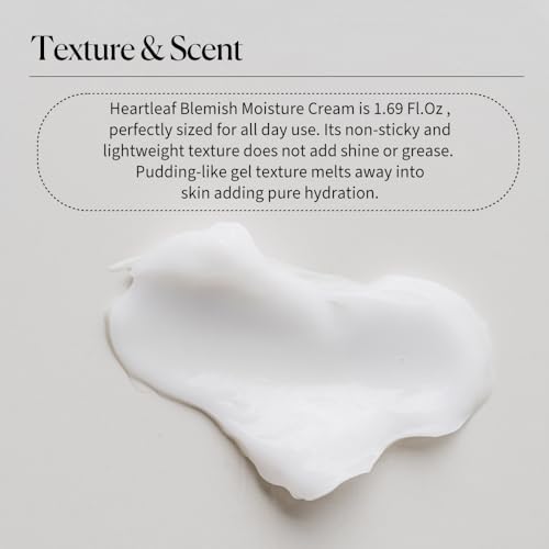 Heartleaf-Blemish-Moisture-Cream--Korean-Hydrating-Gel-Cream-for-Acne-Prone-Skin-With-Houttuynia-Cordata-Tea-Tree-Centella-pH-Balancing-Soothes-Redness-Non-Greasy-338-floz