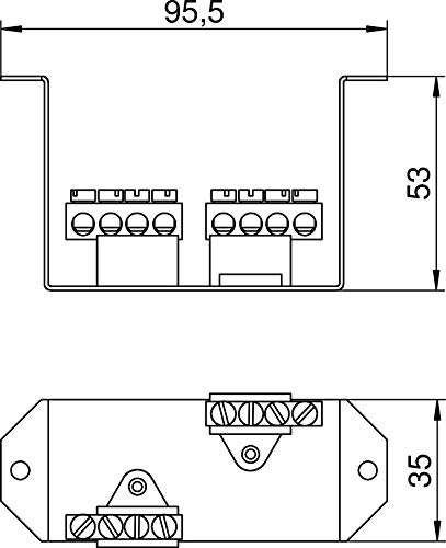 Soporte con conexión VHF-T2 Obo-bettermann en acero resistente 3