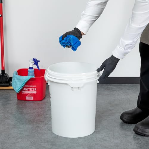 Image of Restaurantware-Met Lux 5 Gallon UN Rated Pail, 1 Screw Top Bucket - Lid Sold Separately, Airtight Seal, White Plastic Screw Top Pail, Multipurpose, Ideal for Storing Pet Food, Cereal, and Grain