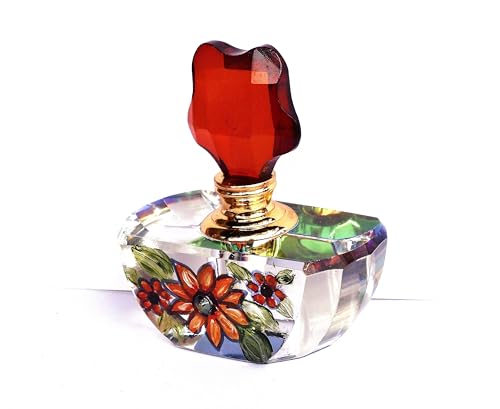Exquisite Hand-Painted Floral Glass Perfume Bottle with Refillable Dauber Stick – Perfect Bohemian Decor & Unique Gift for Women - Image 3