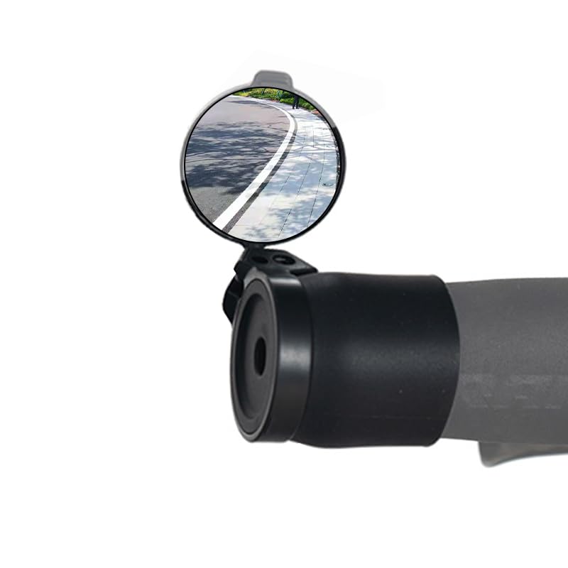 HSayoli Bicycle Mirror for Handlebars, Mini Foldable Rear View Mirror, Rubber Mounting Sleeve for Handlebars, 360°Rotatable Universal Bicycle Mirror for Mountain Bike