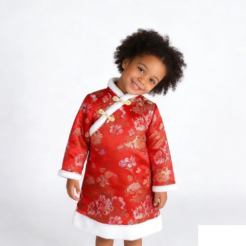 Vestido tradicional chino Qipao para bebé niña miniatura 3