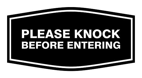 Panneau Please Knock Before Entering signalétique de porte intérieure noire
