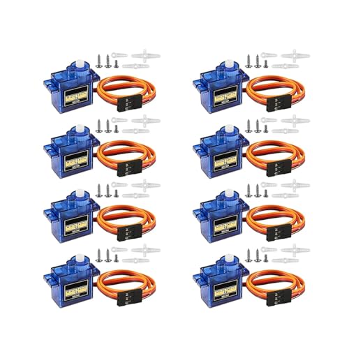 8Pcs SG90 9G Micro Servo Motor Kit, Mini Servos for RC Robot Arm/Hand/Control with Cable, Mini Servos for Arduino Project