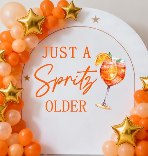 Sticker mural pour fête vieux orange Just a Spritz pour décoration