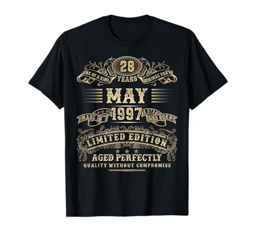 Mayo 1997 Regalos de cumpleaños de 28 años para hombres 28 cumpleaños Camiseta