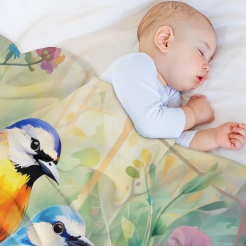 Couverture chaude Birds And fleurs pour des soirées cocooning au salon