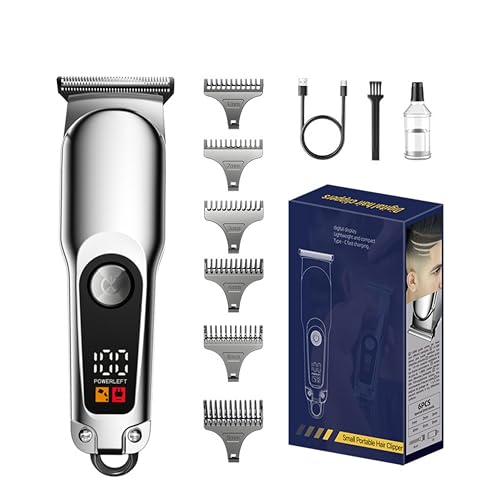 Professional Hair Clippers for Men – Cordless Hair Trimmer with LCD Display, Ceramic Titanium Blades, Long-Lasting Battery, Beard & Hair Grooming Kit for Barbers and Home Use