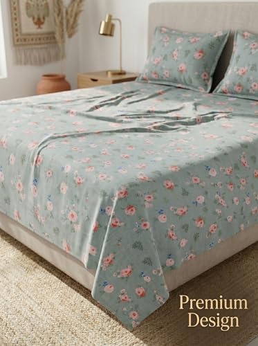Image of Mafatlal 130 GSM Pearl Double Size Bedsheet with 2 Pillow Cover | Soft Fabric, Breathable, All Season | 90 x 100 Inches | Fog Grey