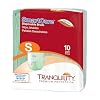 Tranquility SmartCore Adult Disposable Briefs, Incontinence Control with Breathable Kufguard Technology, Fastening Tabs & Wetness Indicator, Latex-Free, Adult Small, 22oz Capacity, 10ct Bag