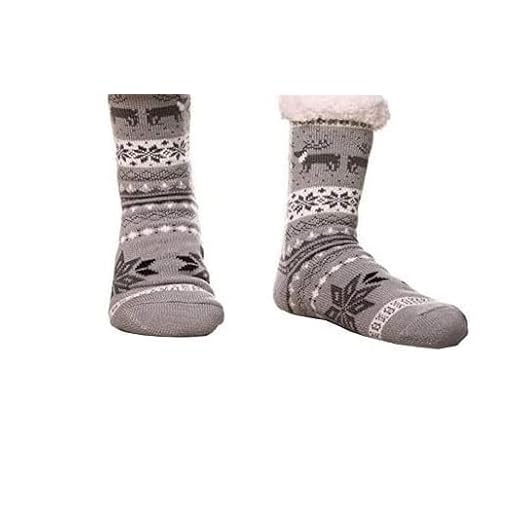 Meia Pantufa Inverno: Lã Forrada com Pelúcia e Solado Antiderrapante - Adulto Masculino