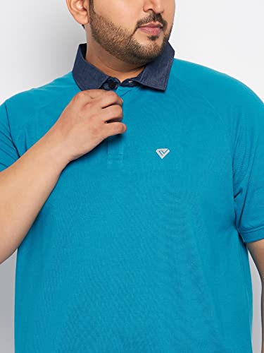 Image of Club York Men Cotton Blend Half Sleeve Polo Neck Solid Plus Size T-Shirts