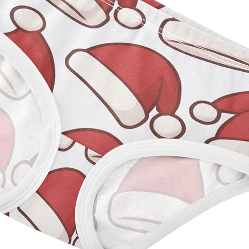 Santa Hats Pattern Soft and Breathable Girls' Panties Organic Underpants for Kids in Sizes 2T,3T, 4T, 5T, 6Y and 8Y4