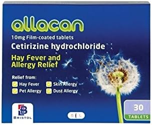 Allacan Cetirizine Hayfever Allergy Tablets (30 Tablets x 30 Packs)