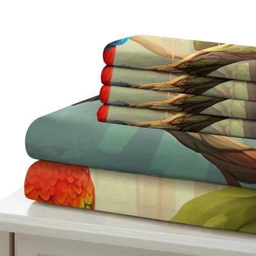 Housse de couette fermeture éclair anti-acarien motif perroquet - 6