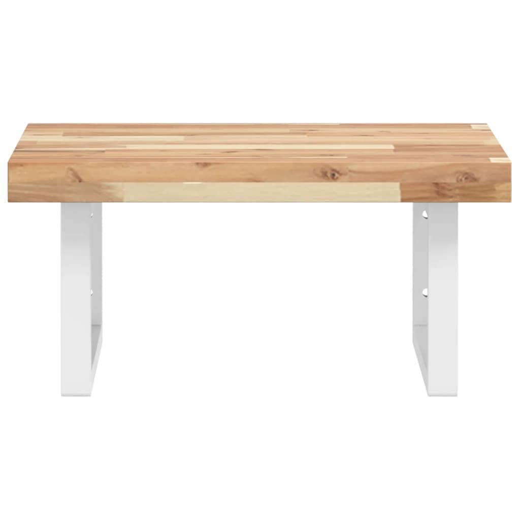 Lavabo da 50 x 50 cm, in legno massiccio di acacia, montaggio a