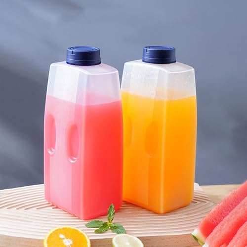 Juice Container,Refrigerator Juice Container Bottle - 2L Leak-Proof Beverage Storage Kettle with Scale for Hot Days Picnic Hiking Cycling Gathering