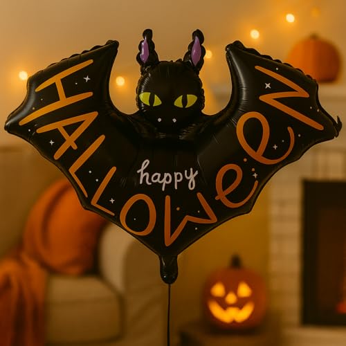 Balão Halloween Foil Gigante 3D e Cartelado (Morcego Halloween)