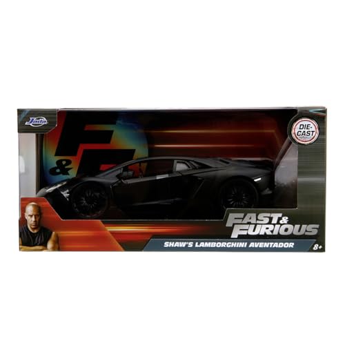 Jada FAST & FURIOUS SHAW'S LAMBORGHINI AVENTADOR 1:24, Schwarz, 11.8 cm x 25 cm x 11.8 cm - Image 4