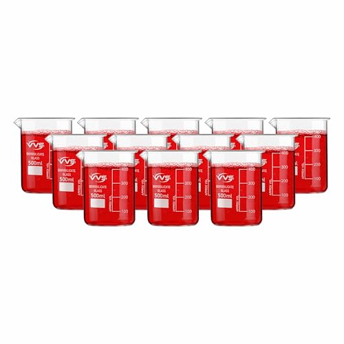 Image of VVS Borosilicate Glass Beaker 500ml pack of 12 of For School College, Lab Laboratry and professional use