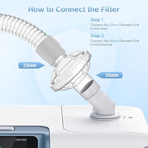 Image of 3-Pack CPAP Inline Filter, Universal Inline CPAP Filter Compatible with CPAP and BiPAP Machines, ResMed, Dreamstation Standard, Any Machine Size 22mm /25mm Tube