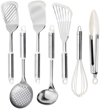 CAROTE 7PCS Stainless Steel Cooking Utensils Set, Kitchen Tools f...