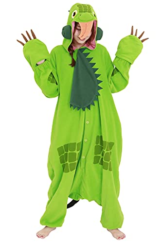 SAZAC Iguana Vert Onesie Costume Kigurumi Kigurumi | Halloween & Carnaval | Pour Enfants et Adultes | Taille Unique (155 – 180+ cm)