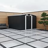 Construction robuste en acier galvanisé avec revêtement en poudre : grâce à sa structure en acier galvanisé et à sa surface revêtue de peinture en poudre, cet abri de jardin est particulièrement durable, robuste et résistant aux intempéries. Alternative idéale aux abris de jardin métalliques traditionnels, il est protégé contre la rouille et offre une protection fiable pendant de nombreuses années, quelles que soient les conditions climatiques.