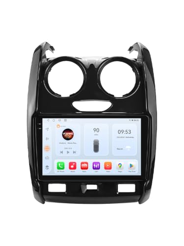 Android 14 Qualcomm - Radio de Coche para Renault Duster (2015-2020), Pantalla táctil QLED de 9 Pulgadas con CarPlay Android Auto, 8 núcleos 4 + 32 GB navegación GPS con Bluetooth 5.4 WiFi 4GLTE