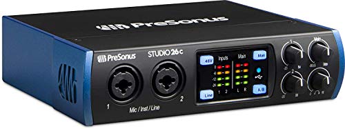 Presonus Studio 26C Usb-C Audio Interface With 2 Xmax-L Preamps With Pair Of Emb Xlr Cable And Extra Bundle #TOP23