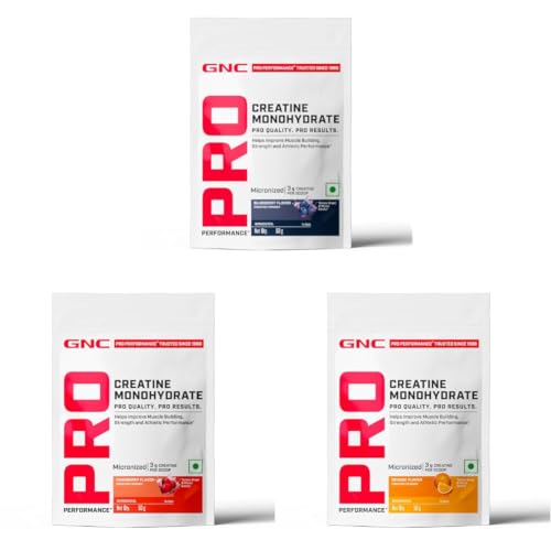 Image of GNC Creatine Power Strength Stack | Blueberry + Cranberry + Orange Creatine Trial Combo | Strength, Hydration & Workout Performance Pack