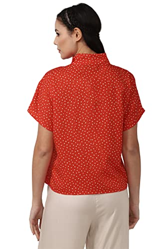 Image of Van Heusen Women's Polyester Polka Dots Regular Fit Blouse