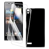 OAGELIM 2er Pack Bildschirm Schutzfolie + Hülle Kompatibel mit Huawei Ascend P6 (4.7 Zoll) Künstlerisch Bedruckte Hülle & Gehärtetes Glas Kratzfest (Schwarz)