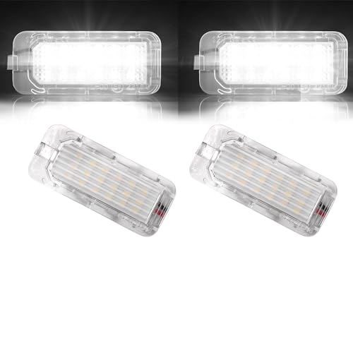Beneges 2 Pcs Error Free Xenon White LED License Plate Light Compatible with 2009-2018 Ford Explorer Fiesta Fusion Escape Focus Mondeo Lincoln MKC Rear License Tag Lights Lamp BB5Z-13550-A