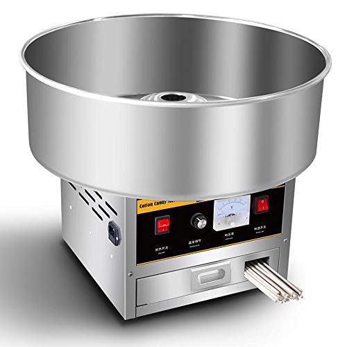 Candy Floss Maker Machine Commercial Cotton Candy Maker Gas Electric Floss Machine with Stainless Steel Tray for Birthdays Parties Celebrations (Electric Heating)